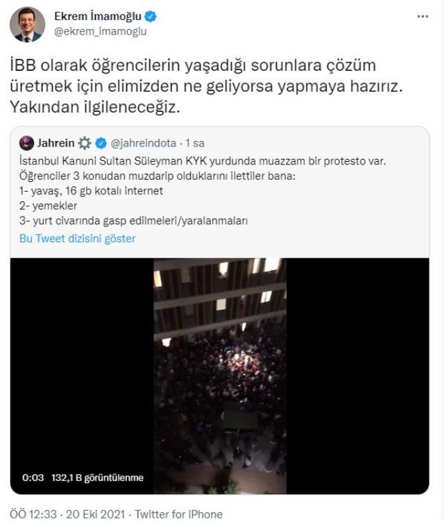 İstanbul'da KYK yurdu önünde öğrenciler ayaklandı! İmamoğlu sosyal medyadan açıklama yaptı
