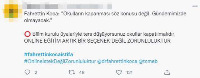 Bakan Koca'nın 'Okullar kapanmayacak' çıkışı tepkilere neden oldu! Sosyal medyada istifası istendi Bakan Koca'nın 'Okullar kapanmayacak' çıkışı tepkilere neden oldu! Sosyal medyada istifası istendi