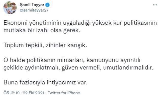 Rekor üstüne rekor kıran dolara AK Partili Şamil Tayyar'dan da tepki geldi: Mutlaka bir izahı olmalı