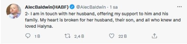 Yönetmenin ölümüne neden olan Alec Baldwin'den ilk açıklama: Üzüntümü anlatacak söz bulamıyorum