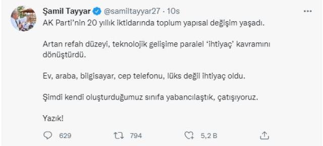 Vedat Demiröz'ün 'Her evde 2-3' telefon var' sözlerine AK Partili Şamil Tayyar'dan tepki