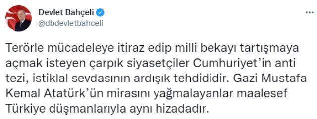 Son Dakika: Devlet Bahçeli'den CHP'ye tezkere tepkisi: Türkiye düşmanları ile aynı hizadalar Son Dakika: Devlet Bahçeli'den CHP'ye tezkere tepkisi: Türkiye düşmanları ile aynı hizadalar