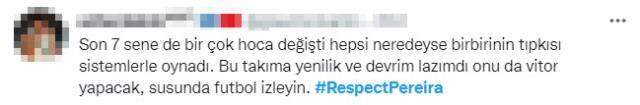 Fenerbahçe taraftarı hocasına sahip çıktı! 'Respect Pereira' etiketiyle gündeme damga vurdular Fenerbahçe taraftarı hocasına sahip çıktı! 'Respect Pereira' etiketiyle gündeme damga vurdular
