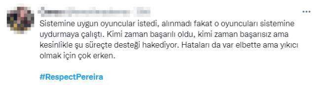 Fenerbahçe taraftarı hocasına sahip çıktı! 'Respect Pereira' etiketiyle gündeme damga vurdular Fenerbahçe taraftarı hocasına sahip çıktı! 'Respect Pereira' etiketiyle gündeme damga vurdular