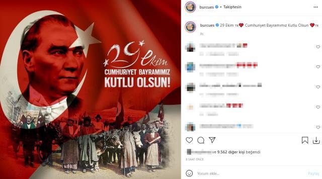 Ünlü isimlerin sosyal medyada 29 Ekim Cumhuriyet Bayramı paylaşımları