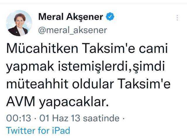 AKM açıldı, sosyal medya Meral Akşener'in yıllar önce attığı tweet'i konuştu AKM açıldı, sosyal medya Meral Akşener'in yıllar önce attığı tweet'i konuştu