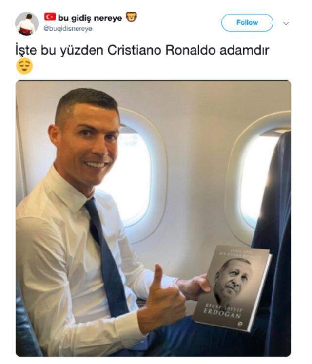 Ronaldo'nun, Cumhurbaşkanı Erdoğan'ın 'Daha Adil Bir Dünya Mümkün' kitabıyla fotoğraf çektirdiği iddiası