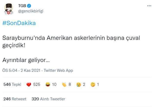 Türkiye Gençlik Birliği, Saraybosna'da Amerikan askerlerinin başına çuval geçirdi