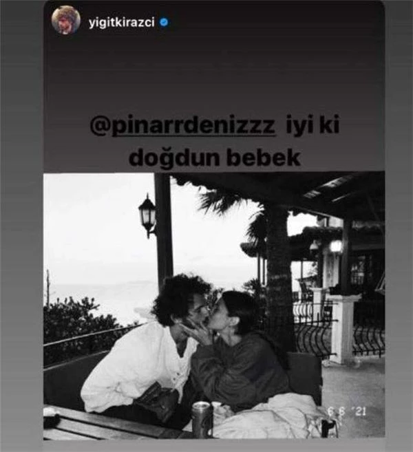 Oyuncu Yiğit Kirazcı, Pınar Deniz'in doğum gününü dudak dudağa verdikleri pozla kutladı