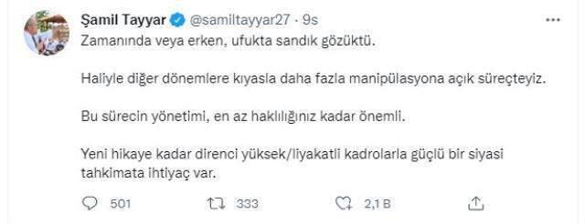 AK Partili Şamil Tayyar'dan dikkat çeken seçim açıklaması: Ufukta sandık gözüktü