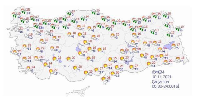 Hava sıcaklıkları salı gününden itibaren azalacak