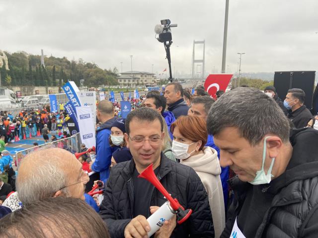 40 bin kişinin Asya'dan Avrupa'ya koştuğu İstanbul Maratonu'nda startı Ekrem İmamoğlu verdi