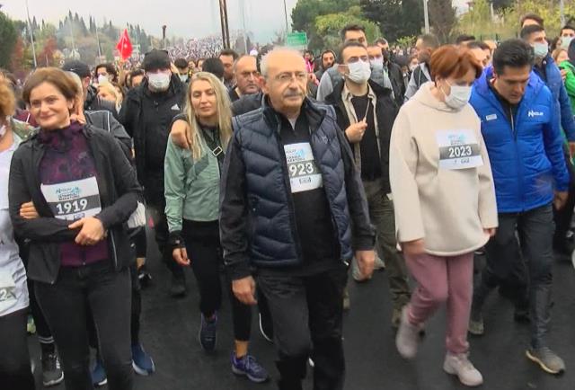 43. İstanbul Maratonu'na Kılıçdaroğlu, Akşener ve İmamoğlu'nun samimi tavırları damga vurdu