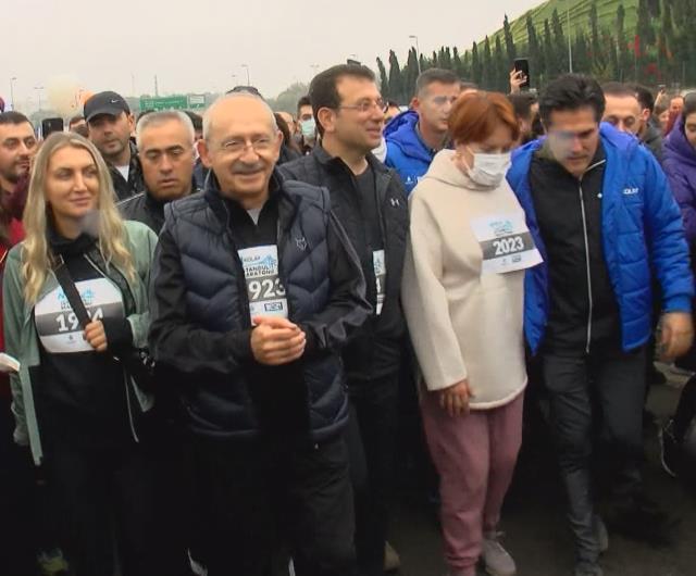 43. İstanbul Maratonu'na Kılıçdaroğlu, Akşener ve İmamoğlu'nun samimi tavırları damga vurdu