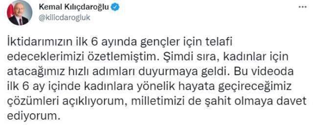 'Söylediklerimi yapmazsam hesabını sorun' diyen Kılıçdaroğlu, gençlerden sonra kadınlar için de 6 vaat sıraladı