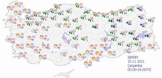 Soğuk havalar geliyor! Çarşambadan itibaren hava sıcaklıkları 12 derece azalacak