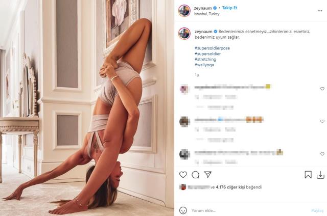 Oyuncu Zeynep Tokuş, yoga yaparken verdiği pozla ağızları açık bıraktı