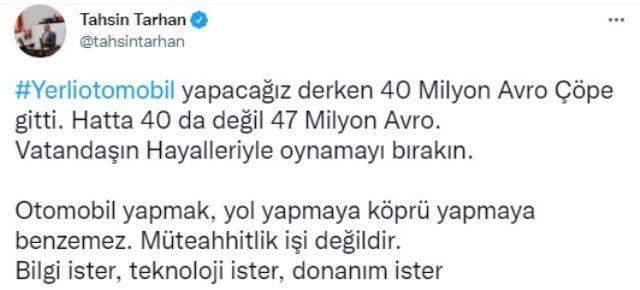 Yerli otomobilin yapılamayacağını söyleyen CHP'li Tahsin Tarhan, TOGG'un direksiyonuna geçti
