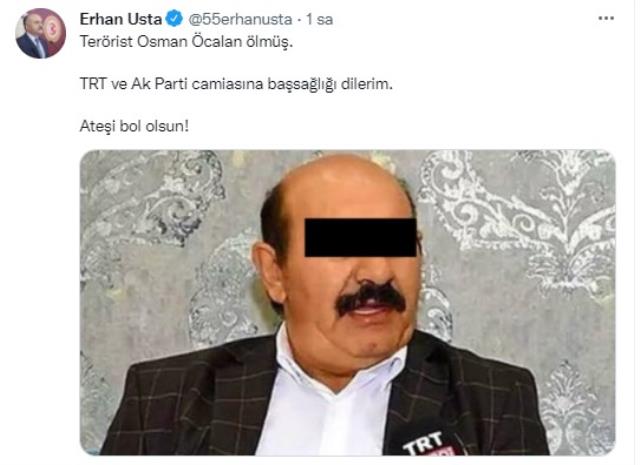 İYİ Parti Grupbaşkanvekili Öztürk, koronadan hayatını kaybeden Osman Öcalan'ın gözüne siyah bant çekti