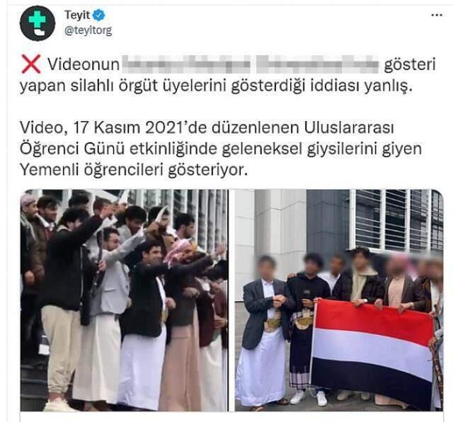 İstanbul'da özel bir üniversitede çekilen görüntülerin festivale katılan Yemenli öğrencilere ait olduğu ortaya çıktı