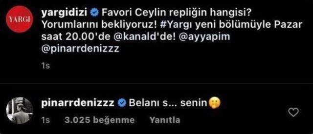 Yargı'nın Ceylin'i Pınar Deniz olay oldu! Oynadığı dizinin paylaşımına küfürlü yorum Yargı'nın Ceylin'i Pınar Deniz olay oldu! Oynadığı dizinin paylaşımına küfürlü yorum