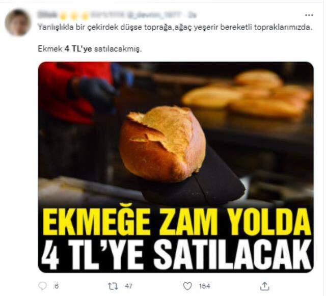Ekmek fiyatlarının 4-5 lira olacağı iddiası Ekmek fiyatlarının 4-5 lira olacağı iddiası