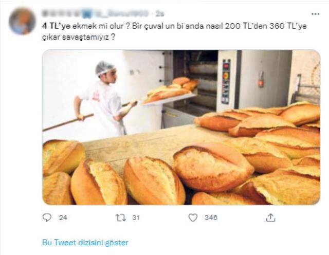 Ekmek fiyatlarının 4-5 lira olacağı iddiası Ekmek fiyatlarının 4-5 lira olacağı iddiası