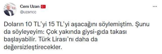 Cem Uzan'dan ekonomiye dair ürküten kehanet: Çok yakında giysi-gıda takası başlayabilir