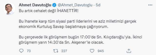 Davutoğlu: Tüm siyasi parti liderlerini ve aziz milletimizi gerçek ekonomik Kurtuluş Savaşı başlatmaya çağırıyorum Davutoğlu: Tüm siyasi parti liderlerini ve aziz milletimizi gerçek ekonomik Kurtuluş Savaşı başlatmaya çağırıyorum
