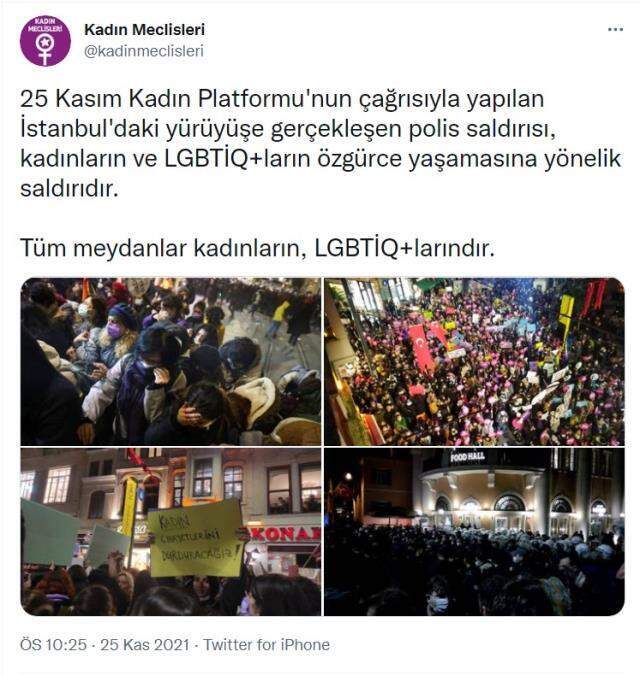 Kadınlar, 25 Kasım Kadına Yönelik Şiddete Karşı Uluslararası Mücadele Günü'nde sokaklara döküldü Kadınlar, 25 Kasım Kadına Yönelik Şiddete Karşı Uluslararası Mücadele Günü'nde sokaklara döküldü