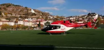 Antrenman durdu sahaya ambulans helikopter indi