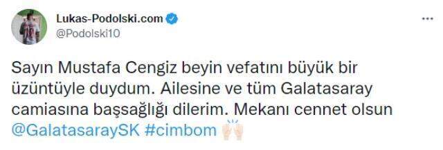 Galatasaray eski Başkanı Mustafa Cengiz'in vefatının ardından siyaset, spor ve iş dünyasından peş peşe paylaşımlar Galatasaray eski Başkanı Mustafa Cengiz'in vefatının ardından siyaset, spor ve iş dünyasından peş peşe paylaşımlar