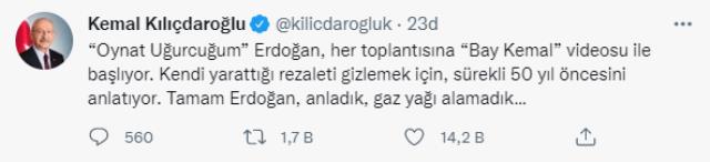 Kılıçdaroğlu'ndan kendisiyle ilgili videolar izleten Erdoğan'a: Tamam anladık, gaz yağı alamadık