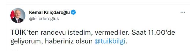 Son dakika: Kılıçdaroğlu TÜİK'e alınmadı! Gerekçe randevusu yok!