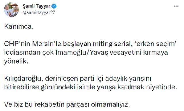 AK Partili Tayyar'dan CHP'nin Mersin mitingine farklı yorum: Biz bu rekabetin parçası olmamalıyız