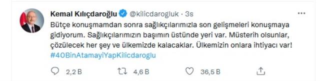 Sağlık çalışanları ile görüşen Kılıçdaroğlu'ndan hükümete 7 maddelik çağrı: Bu talepleri çözün, varsın oyları sizin olsun