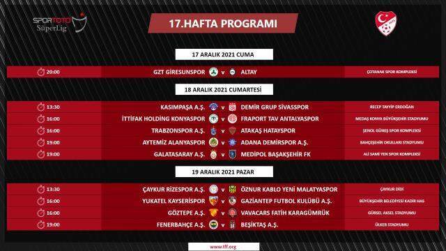 Süper Lig'de program belli oldu! İşte zirveye şekil verecek dev maçların tarihi Süper Lig'de program belli oldu! İşte zirveye şekil verecek dev maçların tarihi