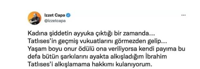 Ünlü isimler, İbrahim Tatlıses'e Yaşam Boyu Onur Ödülü verilmesine tepki gösterdi