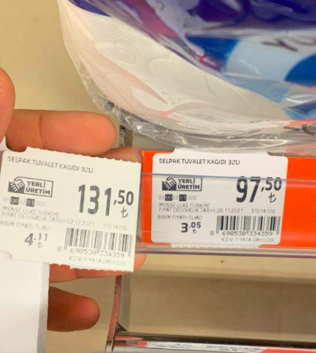 Tuvalet kağıdında 15 ayda fahiş artış: 24'lü rulo 66.90 TL'den 90.25'e yükseldi
