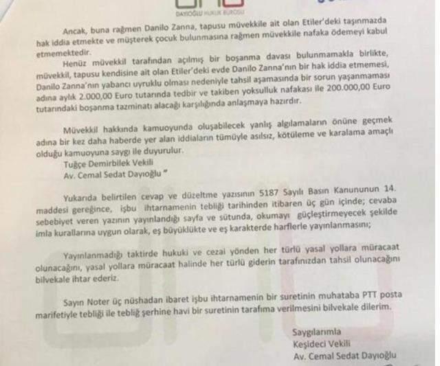 Danilo Zanna'nın eşi konuştu: Yalan bir hayat yaşamak istiyor, nafaka vermiyor, evi istiyor