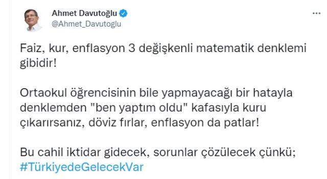 Davutoğlu'ndan kur ve faiz tepkisi: Ortaokul öğrencisinin bile yapmayacağı hatalar