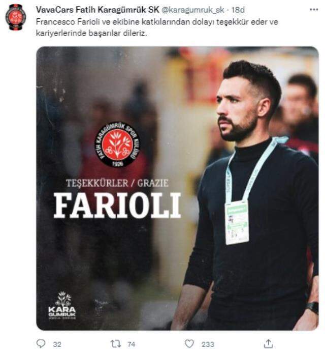 Hoca dayanmıyor! Karagümrük, ligin gözde hocası Farioli ile yolları resmen ayrıldı Hoca dayanmıyor! Karagümrük, ligin gözde hocası Farioli ile yolları resmen ayrıldı
