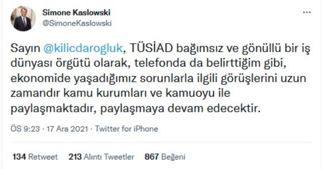 TÜSİAD'dan Kılıçdaroğlu'nun 'Herkes konuşmalı' çağrısına yanıt