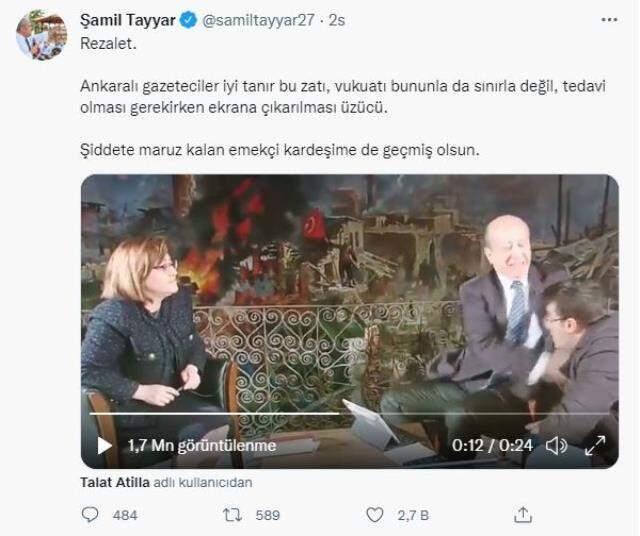 AK Partili Şamil Tayyar'dan kameramana tokat atan Muharrem Sarıkaya'ya sert sözler