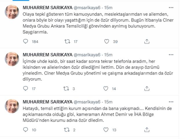 Gazeteci Muharrem Sarıkaya'dan istifa sonrası ilk açıklama: Meslektaşlarımdan ve ailemden özür dilerim
