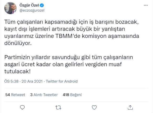 İşçi ve memurlar için getirilen vergi muafiyeti teklifine CHP'den ilk yorum: Büyük bir yanlıştan dönülüyor İşçi ve memurlar için getirilen vergi muafiyeti teklifine CHP'den ilk yorum: Büyük bir yanlıştan dönülüyor