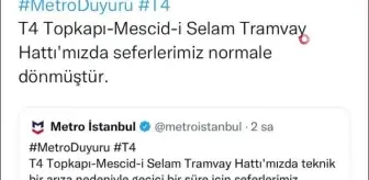 İstanbul'da tramvay arızası