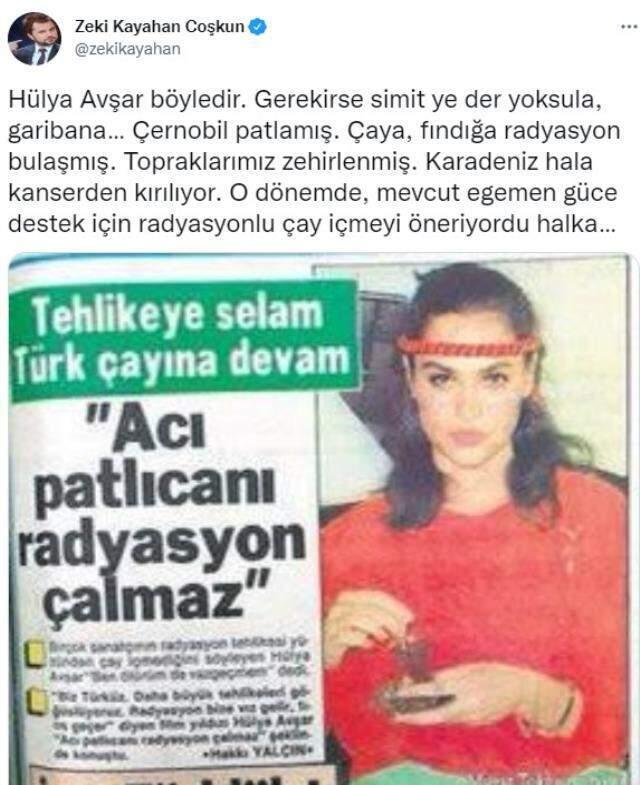 Simit çıkışıyla gündem olan Hülya Avşar'a Zeki Kayahan Coşkun'dan tepki: O radyasyonlu çayı da önermişti