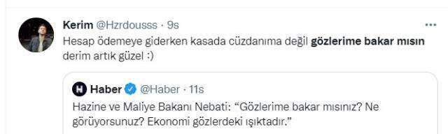 Bakan Nebati'nin 'gözlerime bakar mısın' sözü sosyal medyanın gündeminde Bakan Nebati'nin 'gözlerime bakar mısın' sözü sosyal medyanın gündeminde