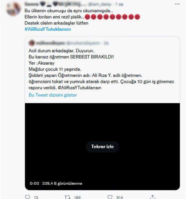 Öğrencisini yumruklayıp hastanelik eden öğretmen serbest bırakıldı, sosyal medya ayağa kalktı: Tutuklansın Öğrencisini yumruklayıp hastanelik eden öğretmen serbest bırakıldı, sosyal medya ayağa kalktı: Tutuklansın